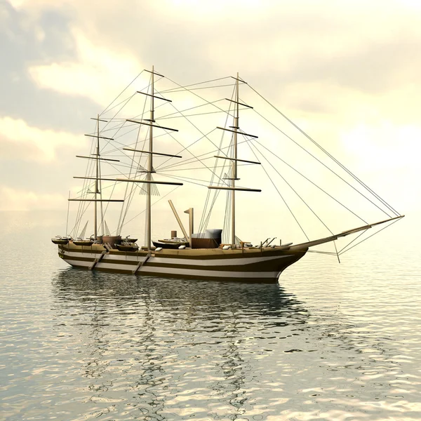 Вітрильне судно в морі — стокове фото