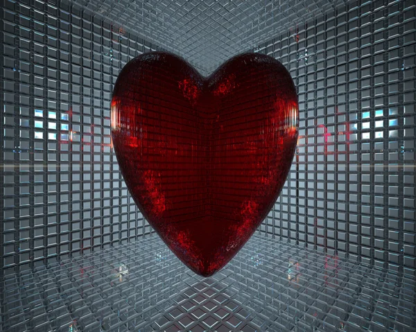Rött hjärta — Stockfoto
