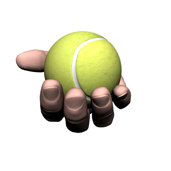 Hand with tennis ball — Stock Photo, Image