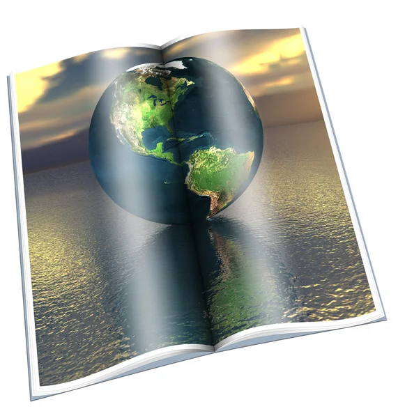 Globe on the water — Stock Photo, Image