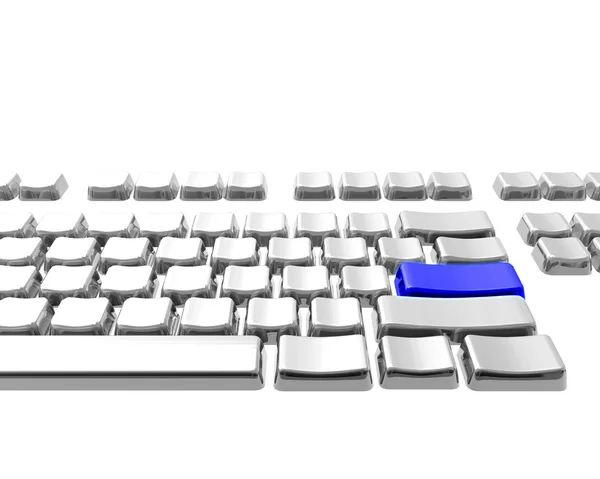 Tastatur mit blauer Farbtaste — Stockfoto