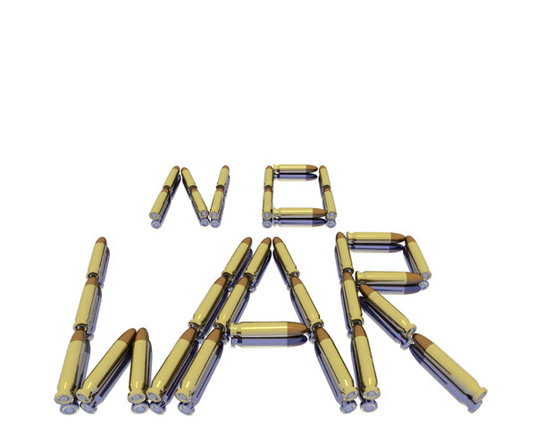 Caption no war from 3D bullets