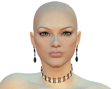 3D sanal kız yüz