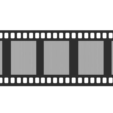 Blank cinema film isolated on white clipart