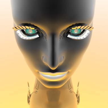 Cyber girl portrait clipart