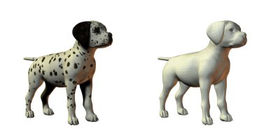 Dalmation dog 3d model clipart