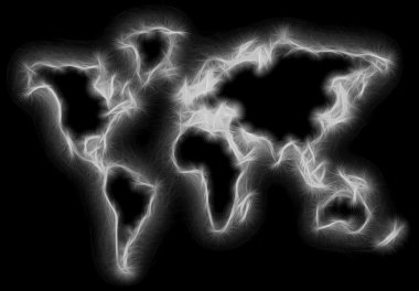 bulanık dünya harita siluet