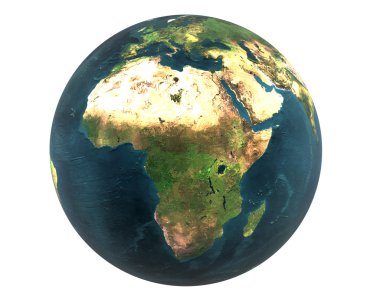 3D dünya Afrika izole