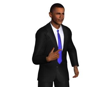 barack obama 3d model beyaz izole