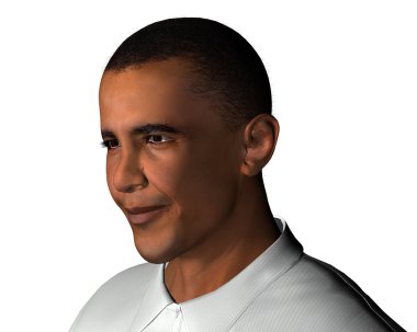 barack obama 3d model beyaz izole