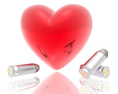 3d heart with bullets clipart