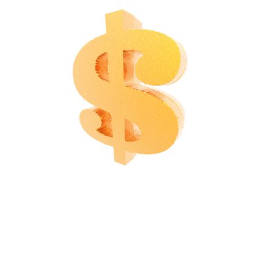 Currency sign isolated on a white clipart