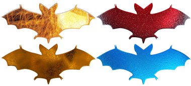 4 metal bats silhouette with water droplets clipart