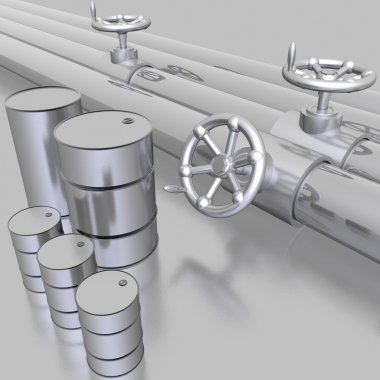 Bright metal tubes with crank valve clipart