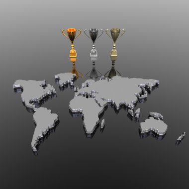Dünya Haritası ile kupa bardak