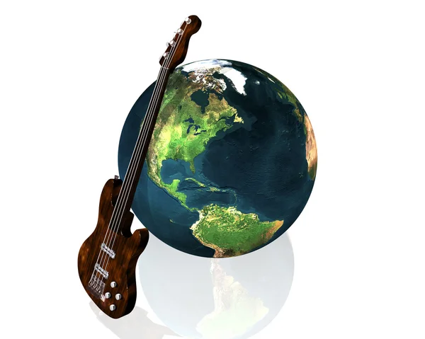 stock image Earth and guitar