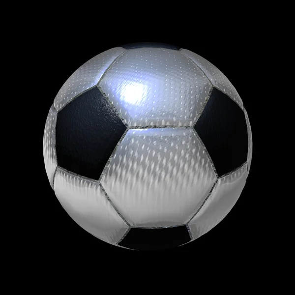 Ballon de football isolé sur un noir — Photo