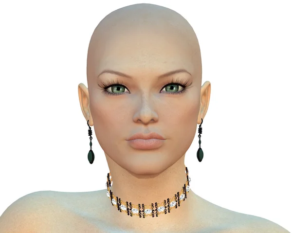 3d cyber girl face — Stock Photo, Image