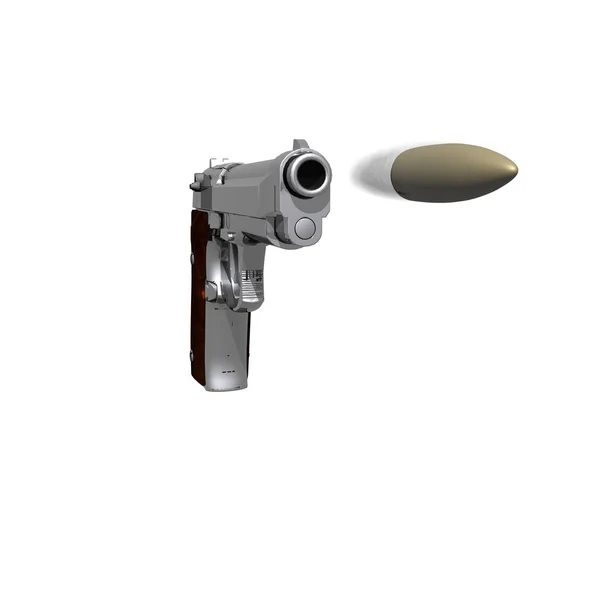 Крупный план пистолета, изолированного на белом — стоковое фото