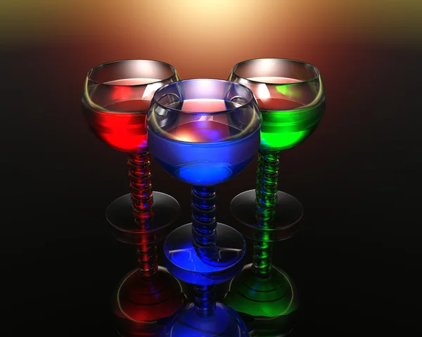 Weinglas in 3D — Stockfoto