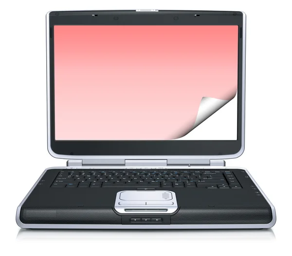Modelo 3d de la computadora portátil con pantalla de rizado creativo —  Fotos de Stock