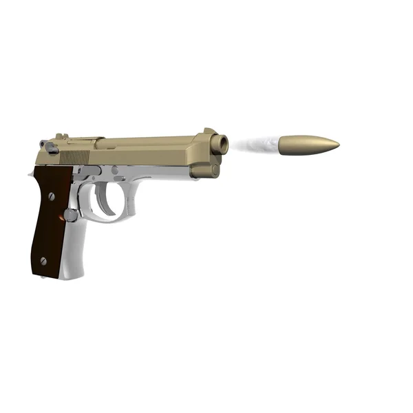 Closeup of pistol isolated on a white — Stock Photo, Image