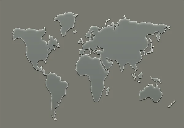 Dünya haritası silueti — Stok fotoğraf