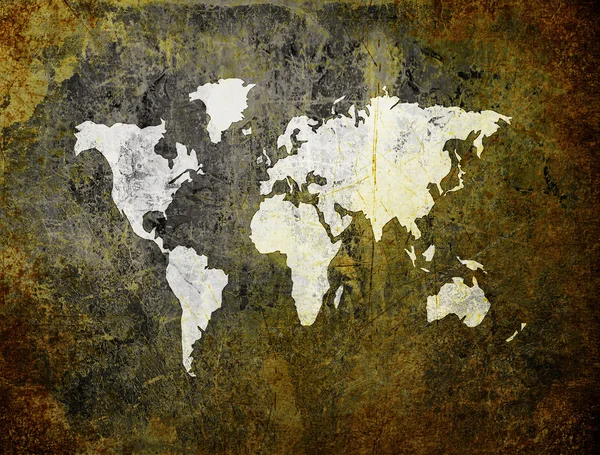 Mapa starého světa na retro papír — Stock fotografie