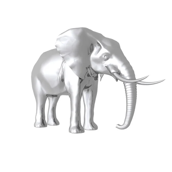 3D słoń na białym tle — Zdjęcie stockowe