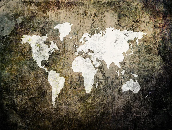Mapa do velho mundo sobre papel retro — Fotografia de Stock