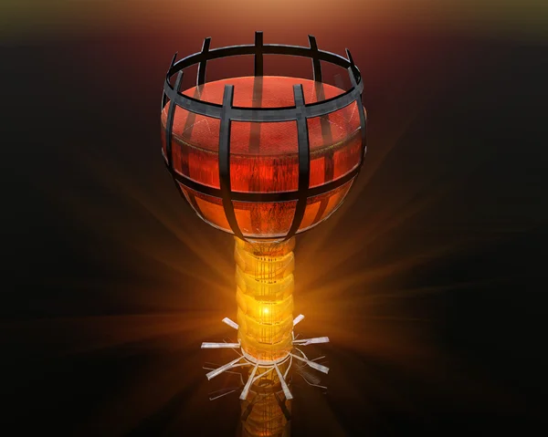 Cool wine glass in 3D — Stock Photo, Image