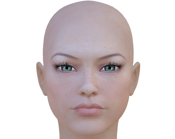 3d cibernético menina rosto — Fotografia de Stock