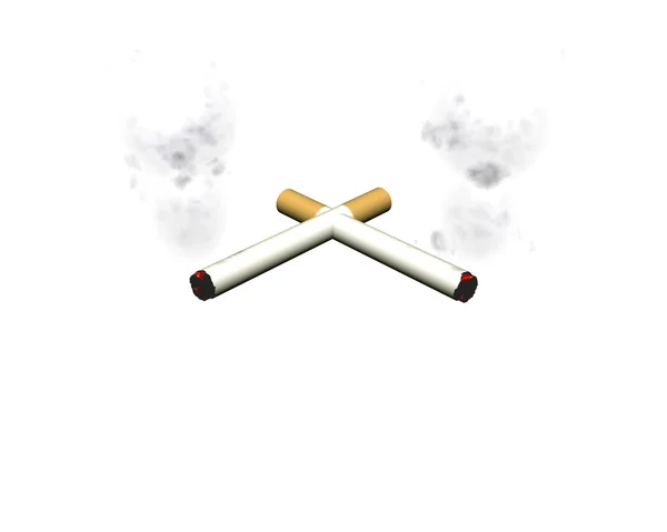 3d 香烟与烟 — 图库照片