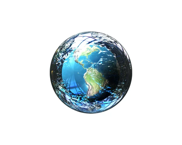 3d earth in defence — Stock Photo, Image