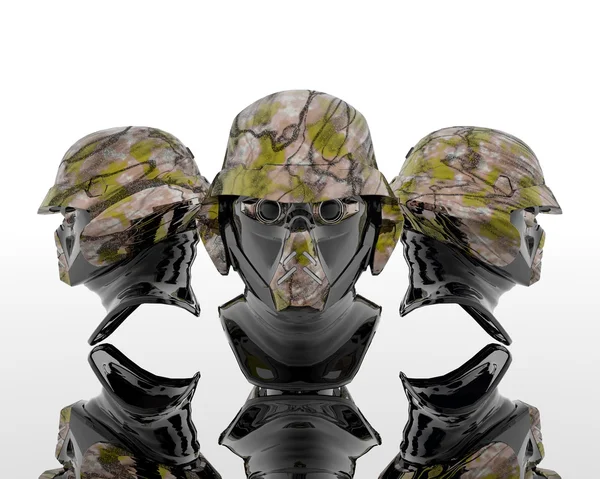 3d soldiers in a gas mask — Stock Photo, Image