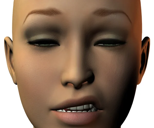 Ragazza faccia in 3D con emozione — Foto Stock