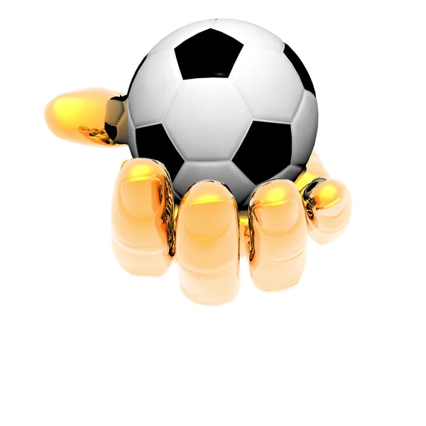 3D piłka w rękach na białym tle — Zdjęcie stockowe