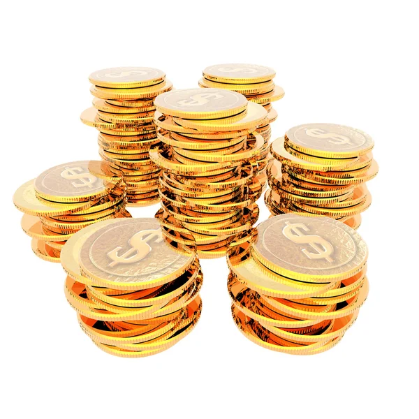 Coins isolated on a white — Stock Photo, Image