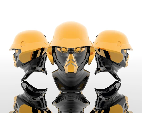3D-soldaten in een gas masker — Stockfoto
