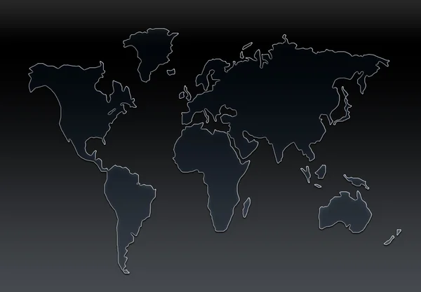 Wereldkaart silhouet — Stockfoto