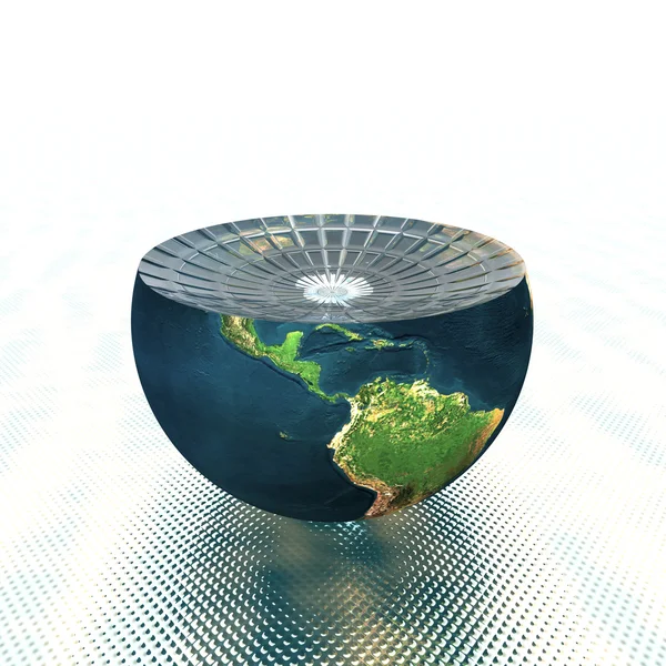 Earth hemisphere isolated on white — Stock Photo, Image