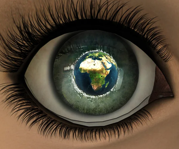 Beautiful girl eye in 3D — Stock Photo, Image