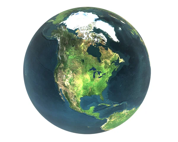 3D świat Ameryka Północna — Zdjęcie stockowe