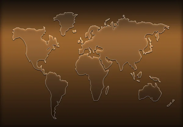 Silueta mapy světa — Stock fotografie