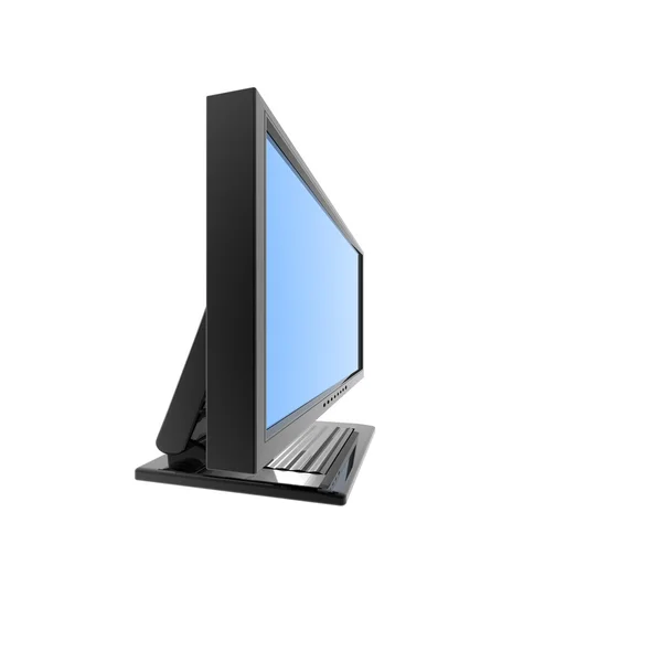 Computador lcd monitor plano isolado no branco — Fotografia de Stock