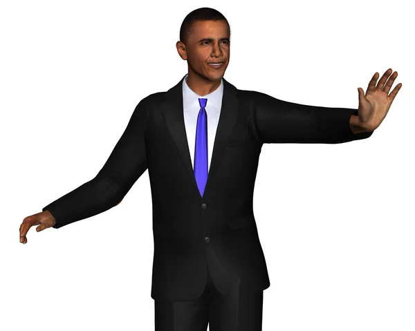 Barack Obama modelo 3d aislado en un blanco —  Fotos de Stock