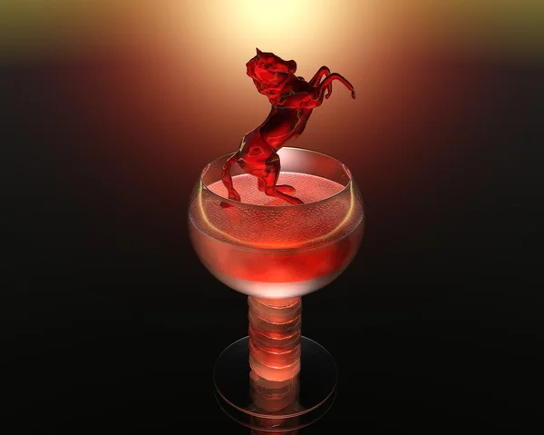 Kühles Weinglas in 3D — Stockfoto