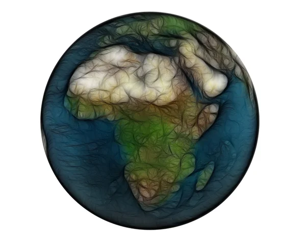Suddig 3d world Afrika — Stockfoto