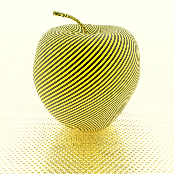 Apfel mit gelbem Streifen — Stockfoto