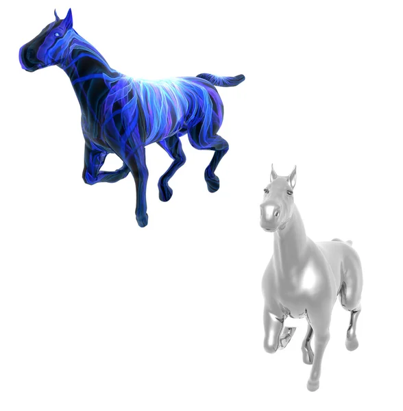 3D bellissimo cavallo — Foto Stock